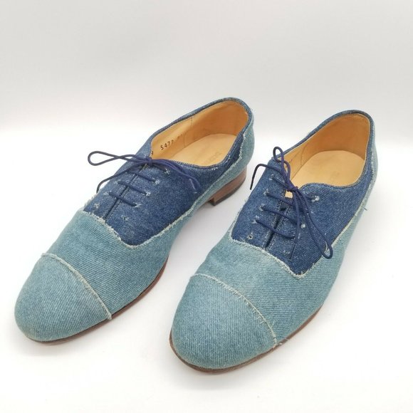 Dieppa Restrepo Shoes - Denim Color Block Oxford Shoes